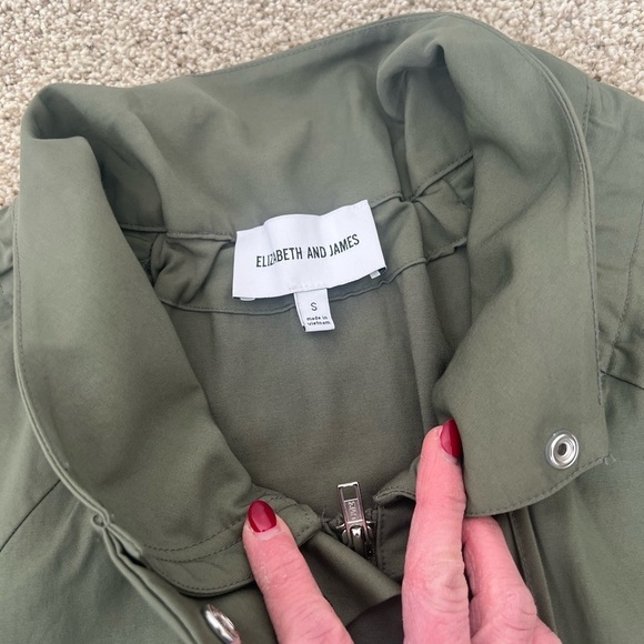PRICE FIRM Elizabeth and James Army Green Cinch Waist Jacket Size S - Picture 2 of 4